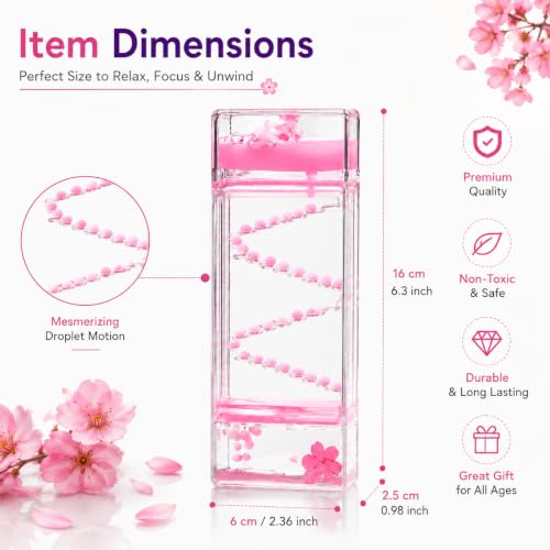 Image of TASMAX Liquid Motion Timer Hourglass Stress Relief Toys Bubbler Sensory Toys Anxiety Relief Toys Adults Acrylic Calm Desk Toy for Kids & Adults, Home & Office Decor Pack of 1 Desk Toys