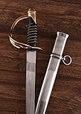 Battle-Merchant US-Säbel schwarzer Griff Modell 1860 Replik inkl Scheide - echt Metall für Erwachsene Schwert Bürgerkrieg USA