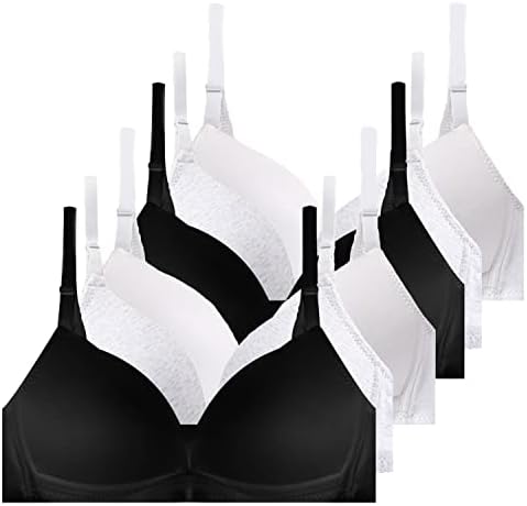 Big Girls Cotton Training Bras Kids Wireless Light Padded Sports Bras for Teens 10-18 Years