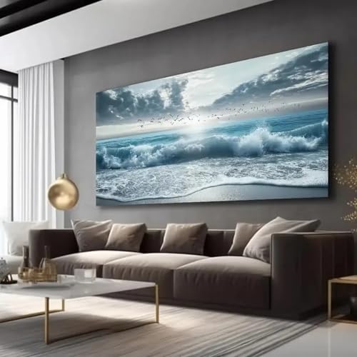 Impression d'affiche de paysage abstrait et décoration d'intérieur toile grand format 50x100 cm