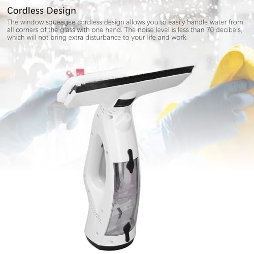 Image of Electric Window Squeegee Glass Cleaner Tool, 3 in 1 Mirror Window Cleaner Squeegee Kit with Spray Cordless Electric Window Vacuum for Windows, Tiles, Glass, Mirror