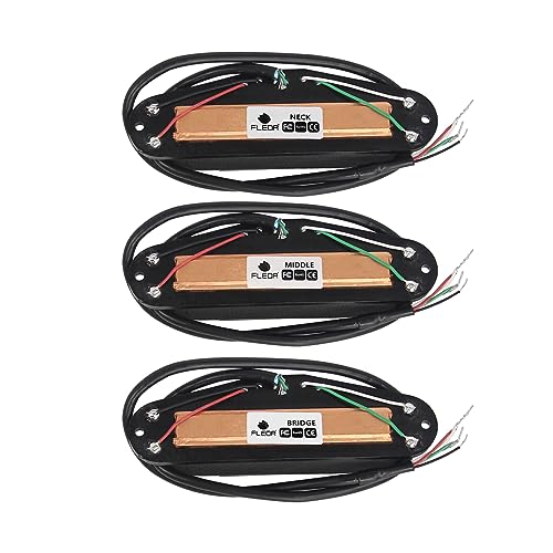 FLEOR Ceramic Hot Rail Single Coil Size Humbucker Pickups Set Neck/Middle/Bridge Pickup for ST Style Electric Guitar Cream - Image 3