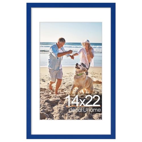 decorUhome 14x22 Picture Frame Fits 11x17 Photos with Mat