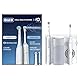 Oral-B Oral Health Center Munddusche mit Oxyjet-Technologie für Zahnreinigung, 2 Ersatzdüsen & iO Series 4 Elektrische Zahnbürste, Electric Toothbrush, 2 Aufsteckbürsten, 4 Modi für Zahnpflege, weiß