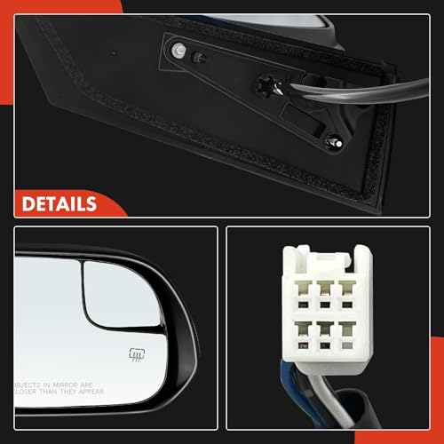 A-Premium Passenger Side Power Door Mirror - Compatible with Toyota Sienna 2015-2020 - Heated Manual Folding Black Smooth Outside Rear View Mirror w/Blind Spot Glass by A-Premium - Used condition - Image 8