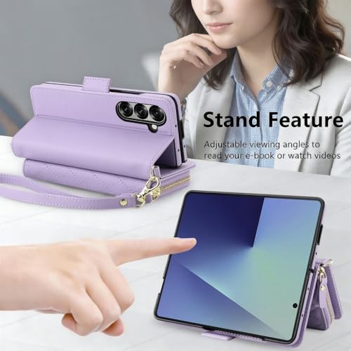 Coque Galaxy Z Fold 4 antichoc rabat portefeuille et sangle amovible