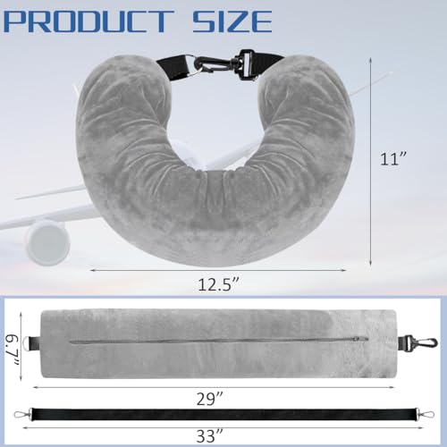 2-Pack-Stuffable-Travel-Neck-Pillow-Velvet-Travel-Pillow-for-Extra-Luggage-Stuffable-Pillow-with-Adjustable-Neck-Size-Travel-EssentialsPackable-Airplane-Travel-Pillow-No-Filler