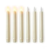 Jetstream 6 Stück LED Stabkerzen, LED Kerzen Flackernde Flamme, Weiße Elektrische Kunstkerzen, flackerndes Warmlicht, für Weihnachtsdeko, Geburtstag, Zuhause, Schlafzimmer, Hochzeit, Osterfeier
