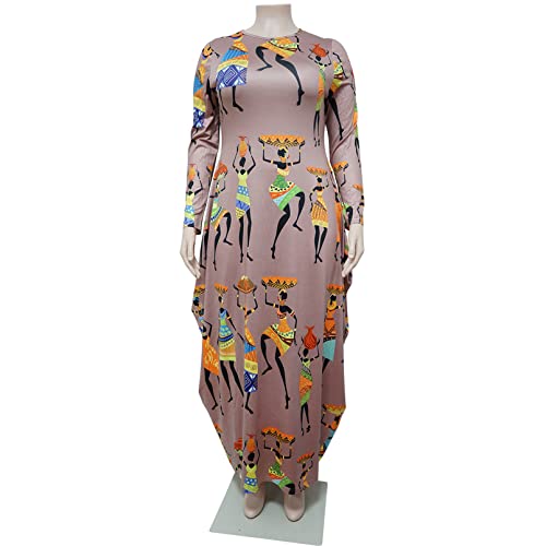 Robe trapèze fluide avec manches longues et longueur maxi pour un style décontracté