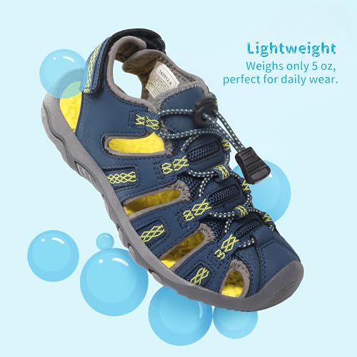 Image of DREAM PAIRS Boys Girls Summer Outdoor Athletic Sport Sandals Walking Water Hiking Hook and Loop Adjustable Multicolor for Toddler /Little /Big Kids