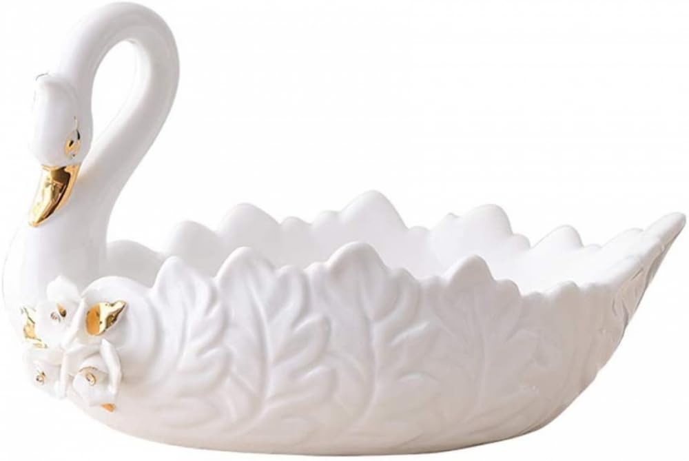 Dekoracja biurka łabędź ceramiczny talerz na owoce salon stolik kawowy dekoracja biurka kreatywne przekąski suszone owoce talerz dekoracja domu