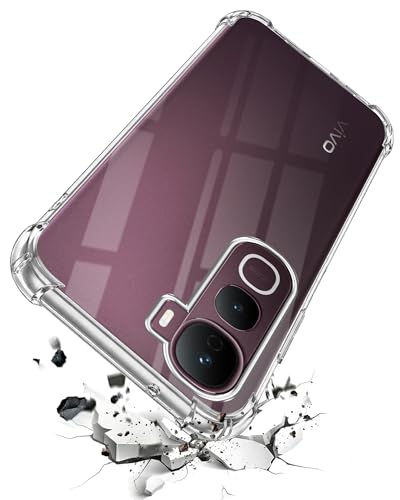 Image of Jkobi Shockproof Crystal-Clear Back Cover for Vivo Y400 Pro (Anti Yellow Case | Drop & Camera Protection | Hard Polycarbonate)