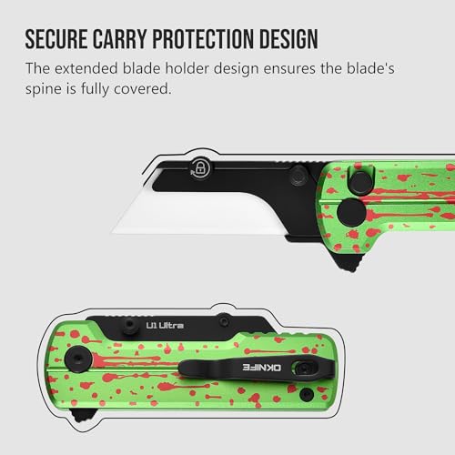Image of OKNIFE U1 Ultra Pocket Folding Utility Knife, Ceramic Blade with Clip