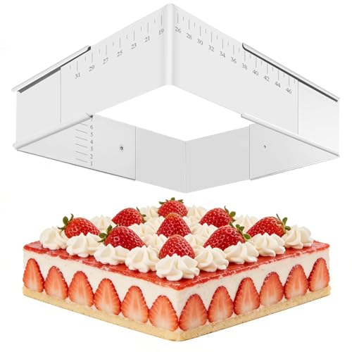 Cadre De Cuisson Rectangulaire Ajustable, Moule Rectangulaire En Acier Inoxydable, Réutilisable, Avec Graduations Et Taille Ajustable, Adapté à La...