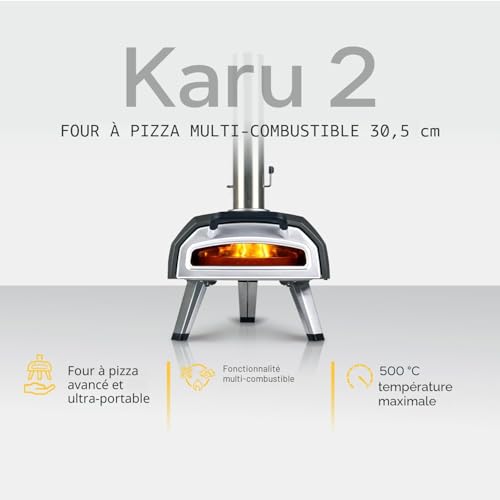 Ooni Karu 2 Multi-Combustibles - Four a pizza Bois/Gaz/Charbon – Four a pizza gaz compatible - Portable extérieur – Cuisson authentique à la pierre – Jusqu’à 500 °C – vue 3