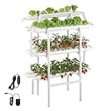 VEVOR Hydroponics Growing System Kit, 3-Tier 90 Sites UPVC Pipe Hydroponic Grow Kit with Timed Irrigation, Sun & Light Blocking Pipes, Indoor Home Garden Vegetable Planting Grow Kits for Fruit Herb
