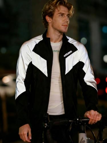 WOSAWE Men Reflective Jacket Night Glowing Bomber Jacket MTB Cycling Windbreaker Travel Sport Coat2