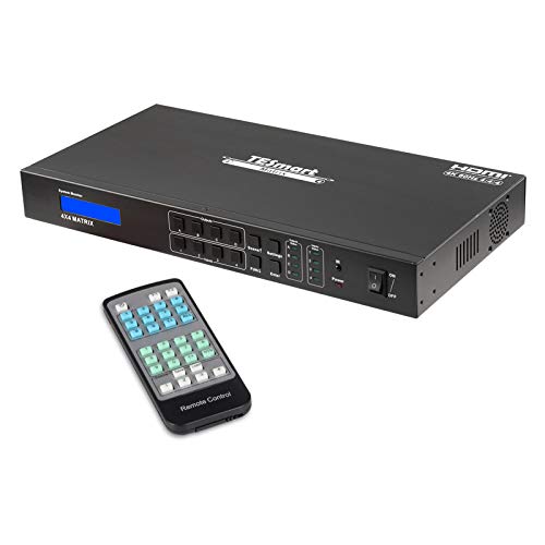 TESmart HDMI }gbNX 44o 4X4 ؂ւ 4K@60Hz 4PC4j^[p HDMI ؑ֊ Xvb^[ HDR10/DolbyΉ HDCP2.2 L/RI[fBI|[gEDID@\ RS232 LAN|[g V[v