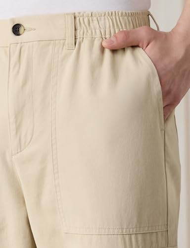 Image of Amazon Brand - Symbol Men Relaxed Fit Cargo Trouser (Semi Elasticated Waistband | 100% Cotton | Pants)