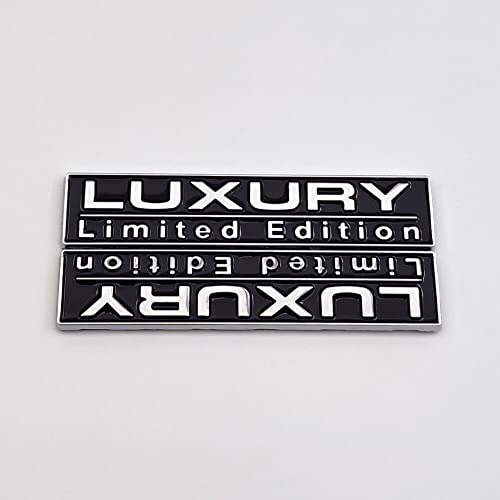Image of 2X Luxury Limited Edition Emblem 3D Auto Racing Sport Badge Rear Trunk Sticker Side Fender Decal Nameplate (Chrome Black)