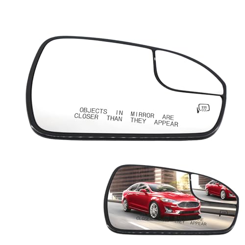 PEVAST Passenger Right Side Power Heated Mirror Glass Compatible with Ford Fusion 2013-2020 Blind Spot Side View Convex Mirror Glass with Rear Holder Replace DS7Z17K707B DS7Z-17K707-B
