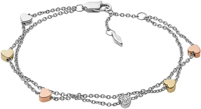 Fossil Vintage Motifs Damen-Edelstahlarmband mit Karabiner-, Schieber- oder Magnetverschluss