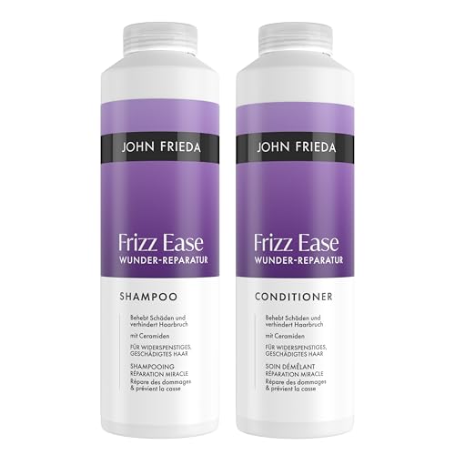 John Frieda Wunder Reparatur Set - Shampoo 500ml & Conditioner 500ml - Frizz Ease Serie - Für widerspenstiges geschädigtes Haar