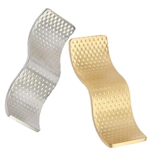 HYTROVE 2個 ステンレス製箸置き 金属製スプーンホルダー兼用 丸み帯びたダブルスロット設計で箸や小さじを安定保持 食洗機対応 キッチンテ