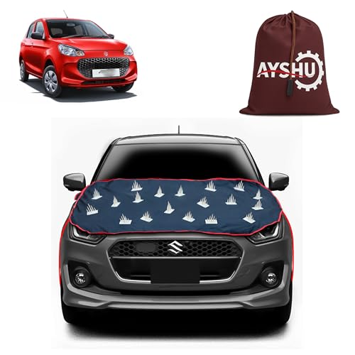 Image of AYSHU Dustproof Car Protection with Spikes for Dogs Compatible with Maruti Suzuki Alto K10 | Anti-Scratch Bonnet Guard | Heavy Duty Waterproof & UV Resistant Car Body Cover, Black