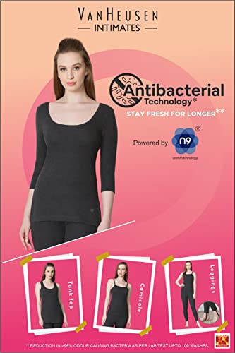 Van Heusen Cotton Women Anti Bacterial 3/4Th Sleeve Thermal Vest - Regular Fit Round Neck, Super Soft_77402_Ivory_XL - Image 6 thumbnail