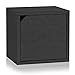 Way Basics Eco Stackable Connect Storage Cube with Door, Black Wood Grain
