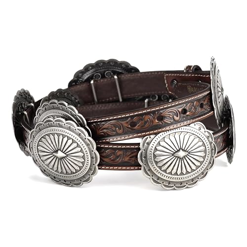 ARIAT Women's Tooled Leather Concho Belt3