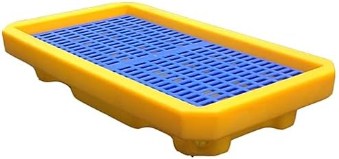 Drum Containment Spill Pallet, Leakproof Plastic Tray for Oil Spill, Strong Load Capacity, Modular Design for Warehouses and Factories,67.5x37.5x12CM