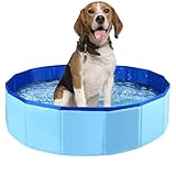 Foldable Dog Pool,Dog Paddling Pool,Puppy Cat Bathing Tub,Pet Kids Bath Pool,For Pets Children in Garden Beach Backyard,50 * 50 * 10cm,Blue