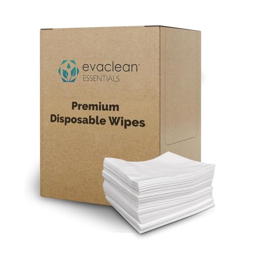 EvaClean Extra Large Premium Disposable Wipes - Lint-Free, Strong & Versatile, Solvent-Resistant, Use Dry or with Water, Cleaners, Sanitizers, or Disinfectants - 13.75" x 12", 200 Wipers per Box