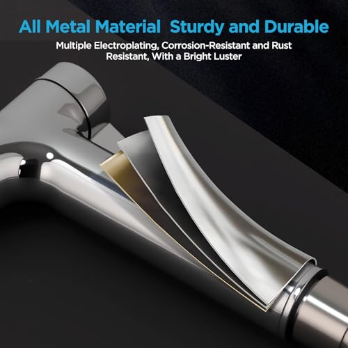 Handheld Bidet Sprayer for Toilet, Adjustable Pressure Feminine Wash - Stainless Steel Easy Install Hand Held Shattaf Spray Hose with Shut-Off Valve,Perfect as Diaper Sprayer, Postpartum Care - image 4