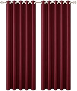FLOWEROOM Thermal Blackout Curtains for Bedroom, 46 x 54 inches Long, Taupe - Winter Energy Saving/Summer Sun Blocking/Noise Reducing Window Curtain for Living Room, Set of 2 Eyelets Curtains