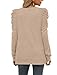 XIEERDUO Pullover Sweaters for Women Long Sleeve Shirts Dressy Casual Puff Sleeve Tops Fall Clothing 2025 Loose Khaki L
