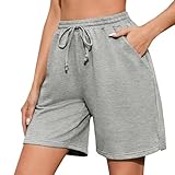 Demegimi Pantalones Deportivos Mujer Pantalones Cortos de Jogger de Algodón Cintura Alta Verano Shorts Mujer para Gimnasio Deportes Correr Jogging