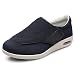 SHANGN Chaussures Diabétiques Confortables pour Hommes Chaussures pour Œdème Diabétique pour Les Pieds Enflés, La Fasciite Plantaire Baskets De Marche Respirantes pour Personnes Âgées,Blue-EU45