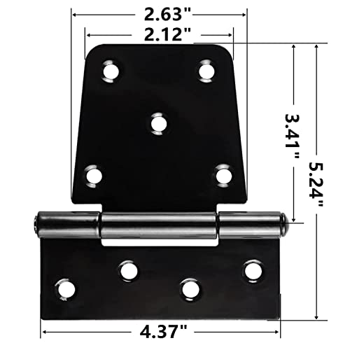 Rhblme 6 Pack Heavy Duty Hinges For Gates, 3.5 Inch Black Iron Tee Strap Black Door Hinges, Wrought Hardware Iron Rustproof Hinges With Stainless Steel Screws - Used For Shed Barn Wood Fence Gate #TOP1