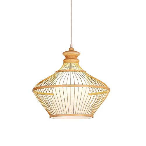 Lustre en bambou E27 suspension vintage lanterne salon