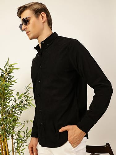 Image of Thomas Scott Men's | Solid | Full Sleeve | Slim Fit | Polyester-Blend | Button Down | Casual Shirt