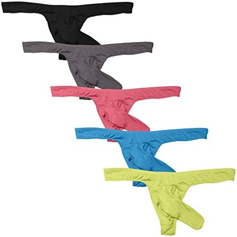 COMLIFE Mens Stretchy Solid Color Thong Fashion Classic Elephant G-String Panties
