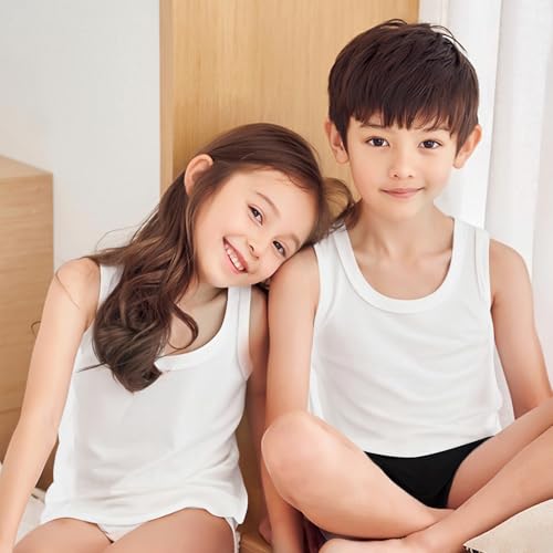 Image of Phedrew 6 Pcs Kids Soft Undershirt Tank Tops Cotton Undershirt Sleeveless Shirts for Girls Boys Unisex