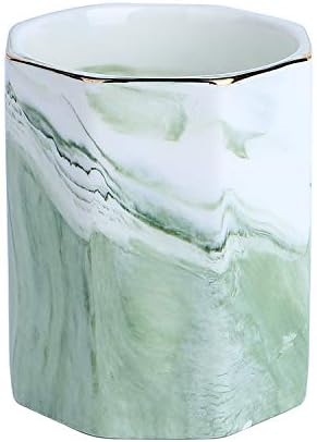 YOSCO Ceramic Desk Cute Pen Holder Stand Pencil Cup Pot for Kids Girls Desk Organizer (Pearl)
