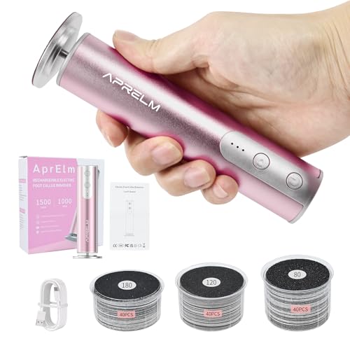 AprElm Rechargeable Aluminum Foot File
