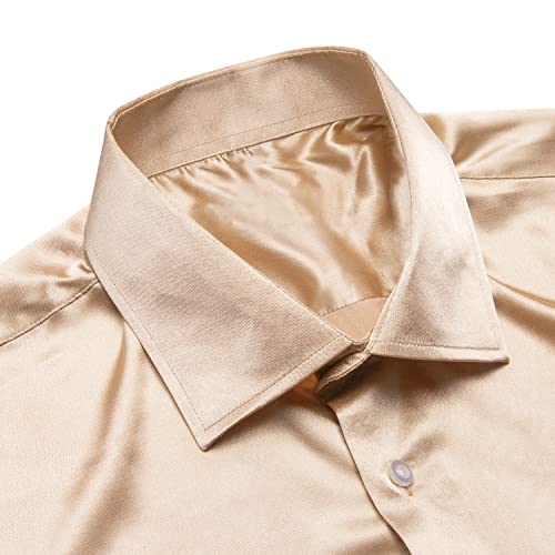Hi-Tie Satin Mens Dress Shirts Long Sleeve Formal Shirts for Men Button Down Regular Fit Party Wedding4