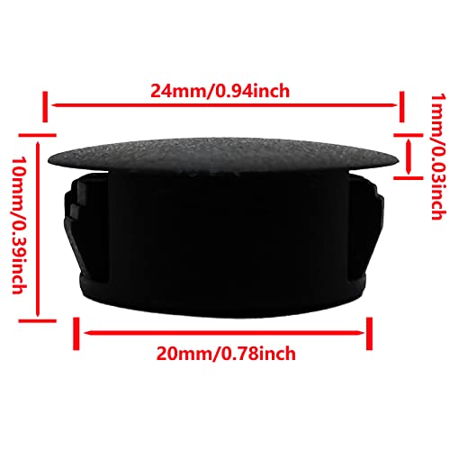 Image of 20mm Black Hole Plugs Plastic Flush Type Hole Plugs Snap in Locking Hole Tube,Tube Fastener Cover,Round Snap in Type Locking Furniture Hole Plugs,Panel Theft-Proof Door Plug(50pcs)