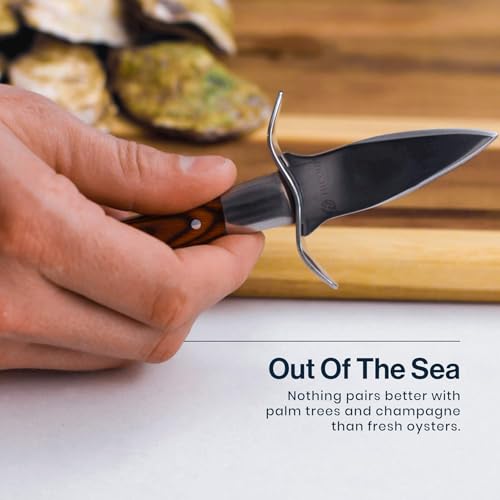Miloll Austernmesser Set, Edelstahl Austernöffner mit Handschuhe, Oyster Knife Set,Austernmesser Und Handschuh, Austernbrecher Oyster öffner für Muscheln, Flaschenöffner & Küchengadgets